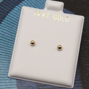 14k Yellow Gold Ball Stud Earrings - 3mm